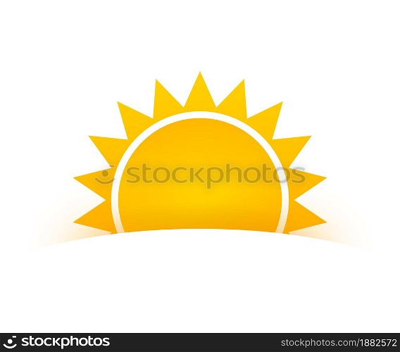 Realistic sun icon for weather design on white background. Realistic sun icon for weather design on white background.