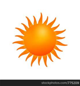 Realistic sun icon for weather design on white background. Vector illustration.. Realistic sun icon for weather design on white background. Vector stock illustration.