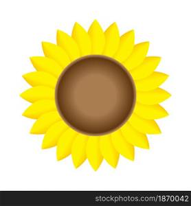 Realistic sunflower icon. Flower art. Agriculture background. Simple flat design. Vector illustration. Stock image. EPS 10.. Realistic sunflower icon. Flower art. Agriculture background. Simple flat design. Vector illustration. Stock image.