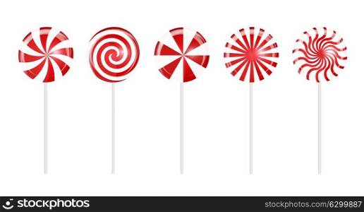 Realistic Sweet Lollipop Candy Set on White Background. Vector Illustration EPS10. Realistic Sweet Lollipop Candy Set on White Background. Vector I