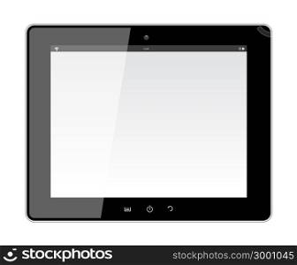 Realistic Tablet PC With Blank Screen. Isolated On White Background. Vector Illustration