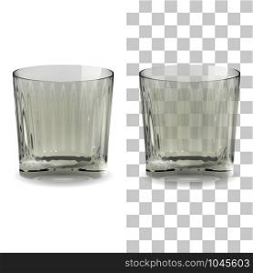Realistic transparent and isolated whiskey snifter glass. Alcohol drink glass vector icon illustration. Vector realistic transparent and isolated whiskey snifter glass. Alcohol drink glass icon illustration