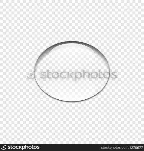 Realistic transparent Water drop, isolated. Clear water drop on transparent background. Drop water with shadow. Vector illustration