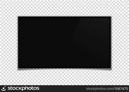 realistic tv monitor with shadow on transparent background. realistic tv monitor with shadow, transparent background