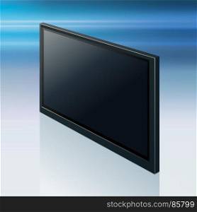 Realistic TV screen. Modern stylish lcd panel, led type