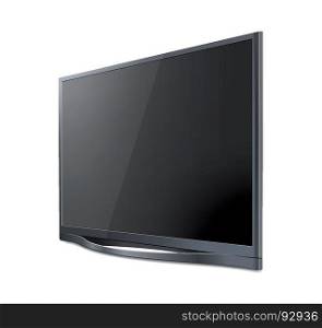 Realistic TV screen. Modern stylish lcd panel, led type. Large computer monitor display