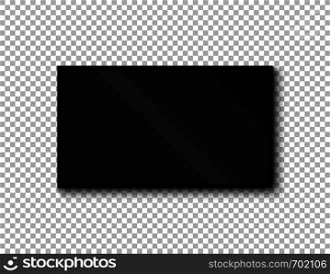 Realistic TV screen with shadow on transparent background. Eps10. Realistic TV screen with shadow on transparent background