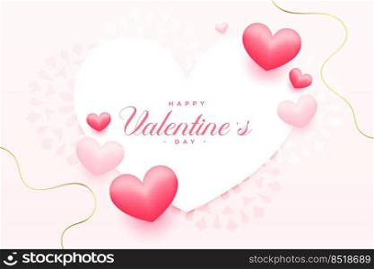 realistic valentines day greeting card beautiful design
