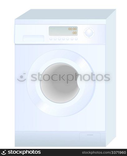 Realistic vector illustration of new washing machine isolated on white background