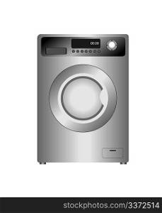 Realistic vector illustration of new washing machine isolated on white background