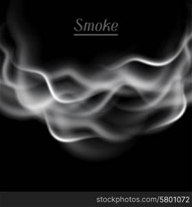 Realistic vector illustration of smoke on black background. Realistic vector illustration of smoke on black background.