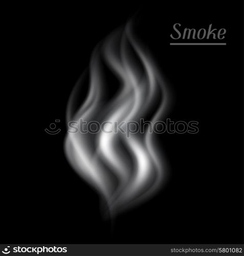 Realistic vector illustration of smoke on black background. Realistic vector illustration of smoke on black background.