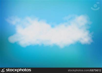 Realistic vector image of speech cloud on blue sky. Realistic vector image of speech cloud on blue sky. Vector