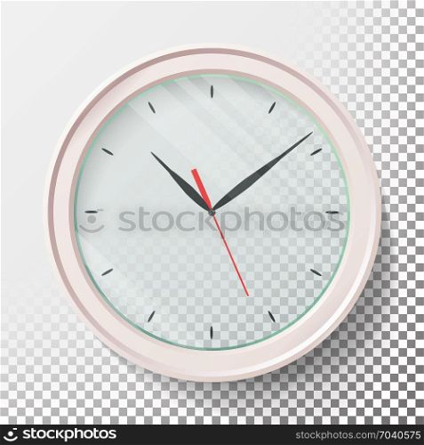 Realistic Wall Clocks Set Vector Illustration. Transparent Face. Black Hands. Ready To Apply. Graphic Element For Documents, Templates, Posters, Flyers.. Realistic Wall Clocks Set Vector Illustration. Wall Analog Clock.