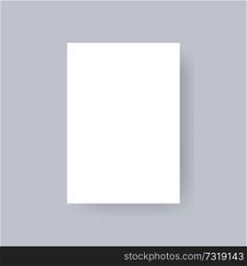 Realistic white A4 paper page. Vector illustration .