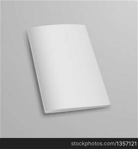 Realistic White Book Mock Up Template Background. Blank Cover Of Magazine. Vector Illustration.