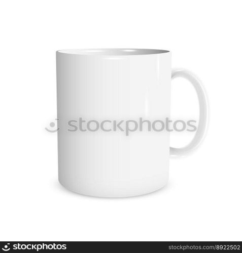 Realistic white cup vector image