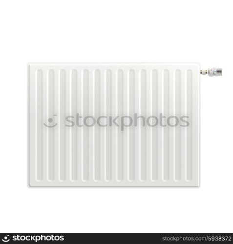 Realistic white indoors heating radiator isolated on white background vector illustration. Realistic Heating Radiator