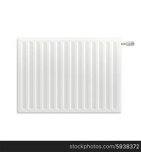 Realistic white indoors heating radiator isolated on white background vector illustration. Realistic Heating Radiator