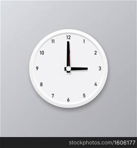 Realistic White  office wall clock icon set.design concept for start up,development and innovation, creativity, icon, Vector,eps10