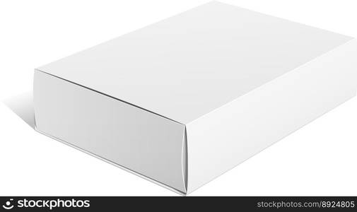 Realistic white package carton box for software vector image