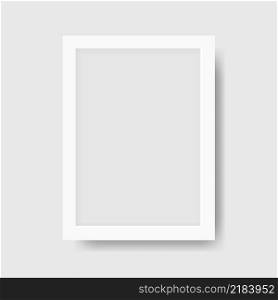 Realistic white photo frame with shadow. Mockup frame for paintings and photographs. Vector. Realistic white photo frame with shadow. Mockup frame for paintings and photographs. Vector illustration