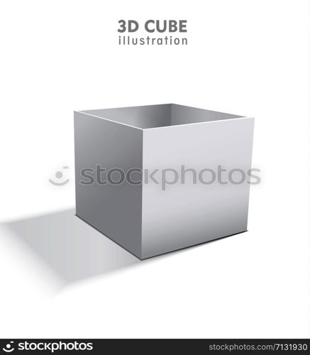 Realistic white vector opened blank box with shadows.. Realistic white vector opened blank box illustration with shadows.