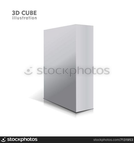 Realistic white vector opened blank box with shadows.. Realistic white vector opened blank 3d box illustration with shadows.