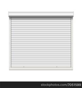 Realistic Window Roller Shutters Vector. Front View. Isolated. Window Roller Shutters Vector. Opened And Closed. Realistic Window, Door, Garage Rolling Shutters Isolated On White Illustration.