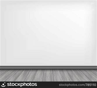 Realistic wood floor and white wall. Vector illustration.. Realistic wood floor and white wall. Vector stock illustration.