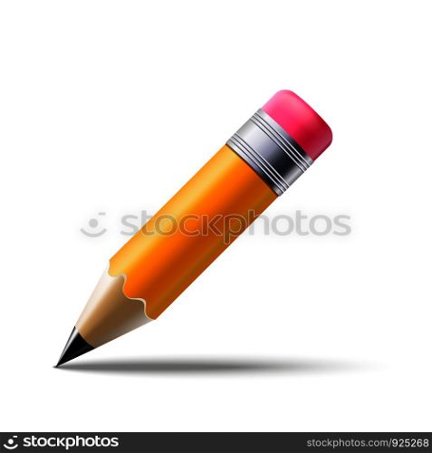 Realistic yellow Pencil isolated on white background. Vector EPS10 illustration.