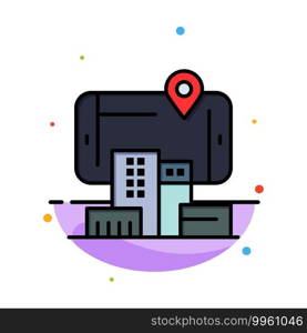 Reality, City, Technology, Augmented Abstract Flat Color Icon Template