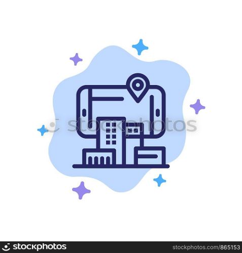 Reality, City, Technology, Augmented Blue Icon on Abstract Cloud Background