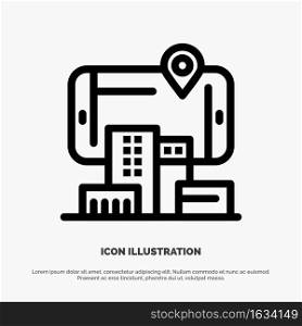 Reality, City, Technology, Augmented Line Icon Vector