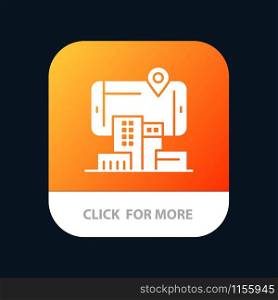 Reality, City, Technology, Augmented Mobile App Button. Android and IOS Glyph Version