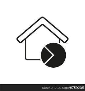 Realty pie chart icon. Vector illustration. EPS10. Stock image.. Realty pie chart icon. Vector illustration. EPS10.