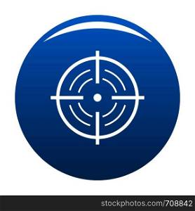 Rear sight icon vector blue circle isolated on white background . Rear sight icon blue vector