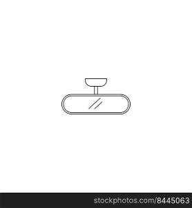 rear view car mirror icon in black frame isolated on white background illustration design