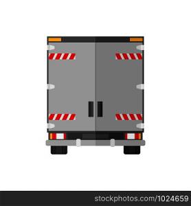 rear view truck car in flat style, vector illustration. rear view truck car in flat style, vector