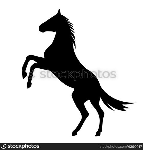 rearing up horse vector silhouette
