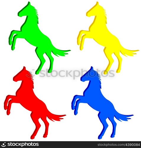 rearing up horse vector silhouette