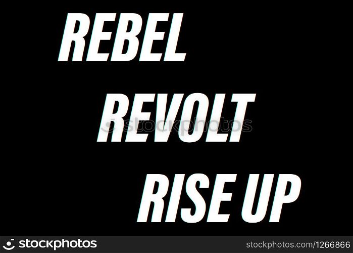 rebel revolt resist concept black background vector illustration