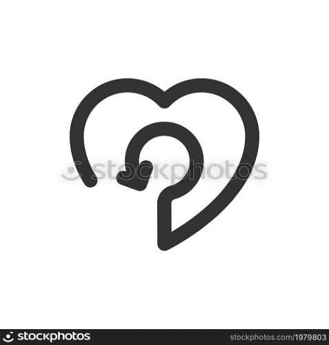 Reboot heart icon. Concept recycle love. Vector logo illustration