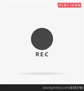 Rec button. Simple flat black symbol. Vector illustration pictogram