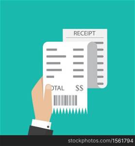 Receipt icon, flat style isolated on background. Invoice sign. Bill atm, financial check.Paper receipts icon. Vector. Bill atm, financial check.Paper receipts icon. Vector. Receipt icon, flat style isolated on background. Invoice sign.