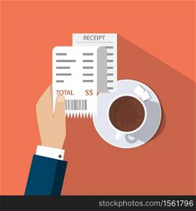 Receipt icon, flat style isolated on background. Invoice sign. Bill atm, financial check.Paper receipts icon. Vector. Bill atm, financial check.Paper receipts icon. Vector. Receipt icon, flat style isolated on background. Invoice sign.