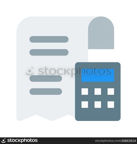 receipt, icon on isolated background,