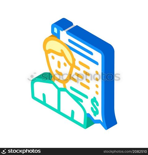 receipt of closed trade isometric icon vector. receipt of closed trade sign. isolated symbol illustration. receipt of closed trade isometric icon vector illustration