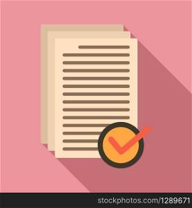 Receive approved documents icon. Flat illustration of receive approved documents vector icon for web design. Receive approved documents icon, flat style