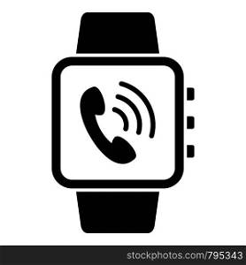 Receive calling on smartwatch icon. Simple illustration of receive calling on smartwatch vector icon for web design isolated on white background. Receive calling on smartwatch icon, simple style